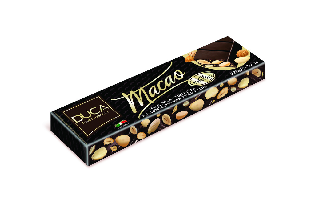 Macao nugát hořký s mandlemi 225g
