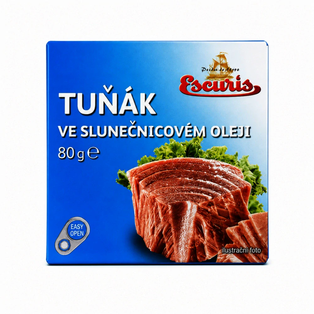 Tuňák ve slunečnicovém oleji Escuris 80g