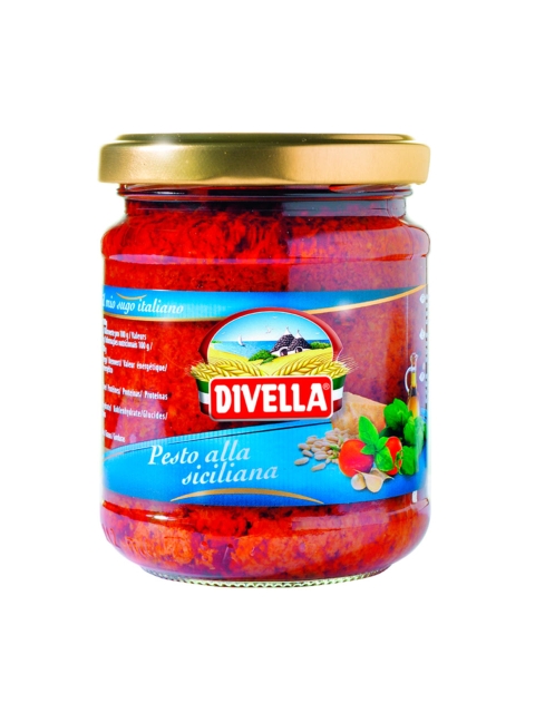 Pesto ze sušených rajčat a paprik Sicilské Divella 190g