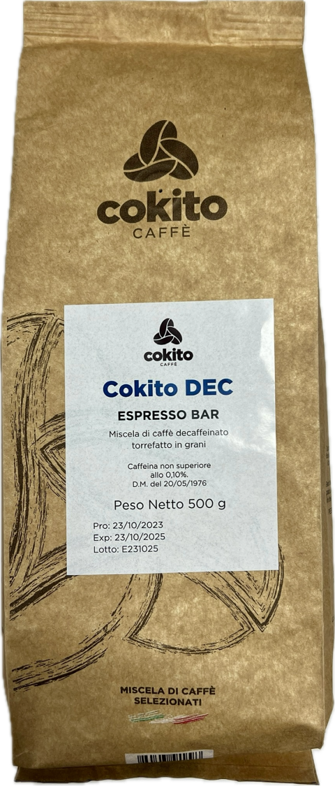 Cokito Caffé Decaffeinato - 500g, zrnková káva