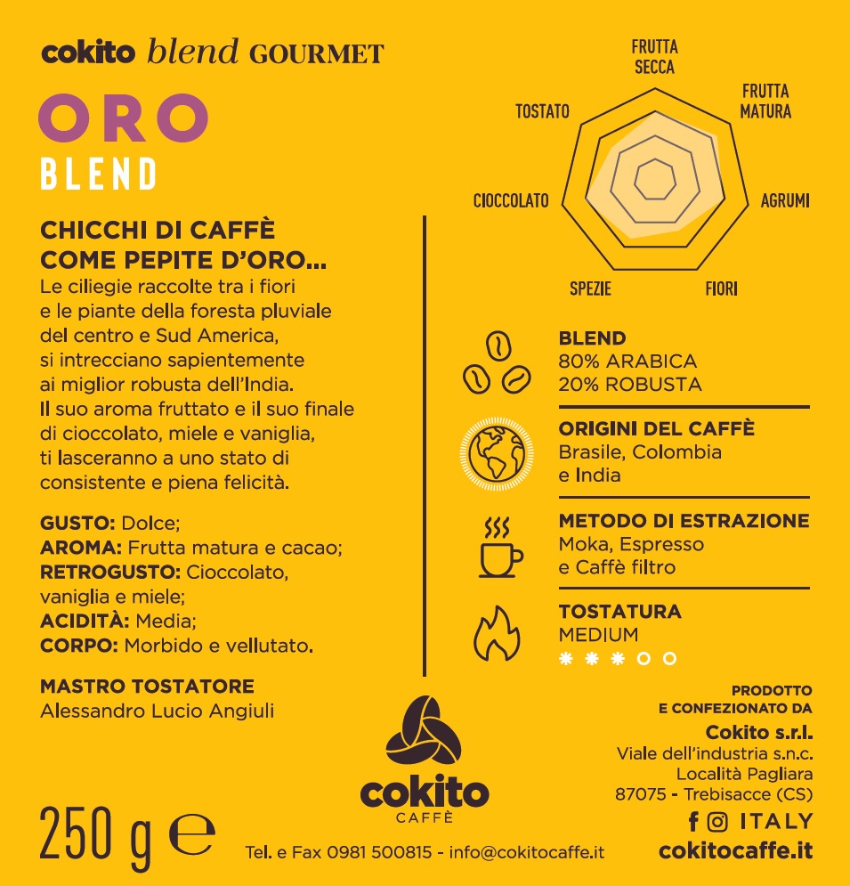 Cokito Caffé Oro Blend - 500g, zrnková káva