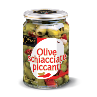 Olivy zelené Schiacciate piccanti Citres 520g