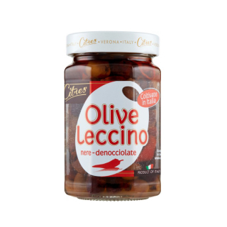 Olivy černé Leccino pikantní bez pecky Citres 290g